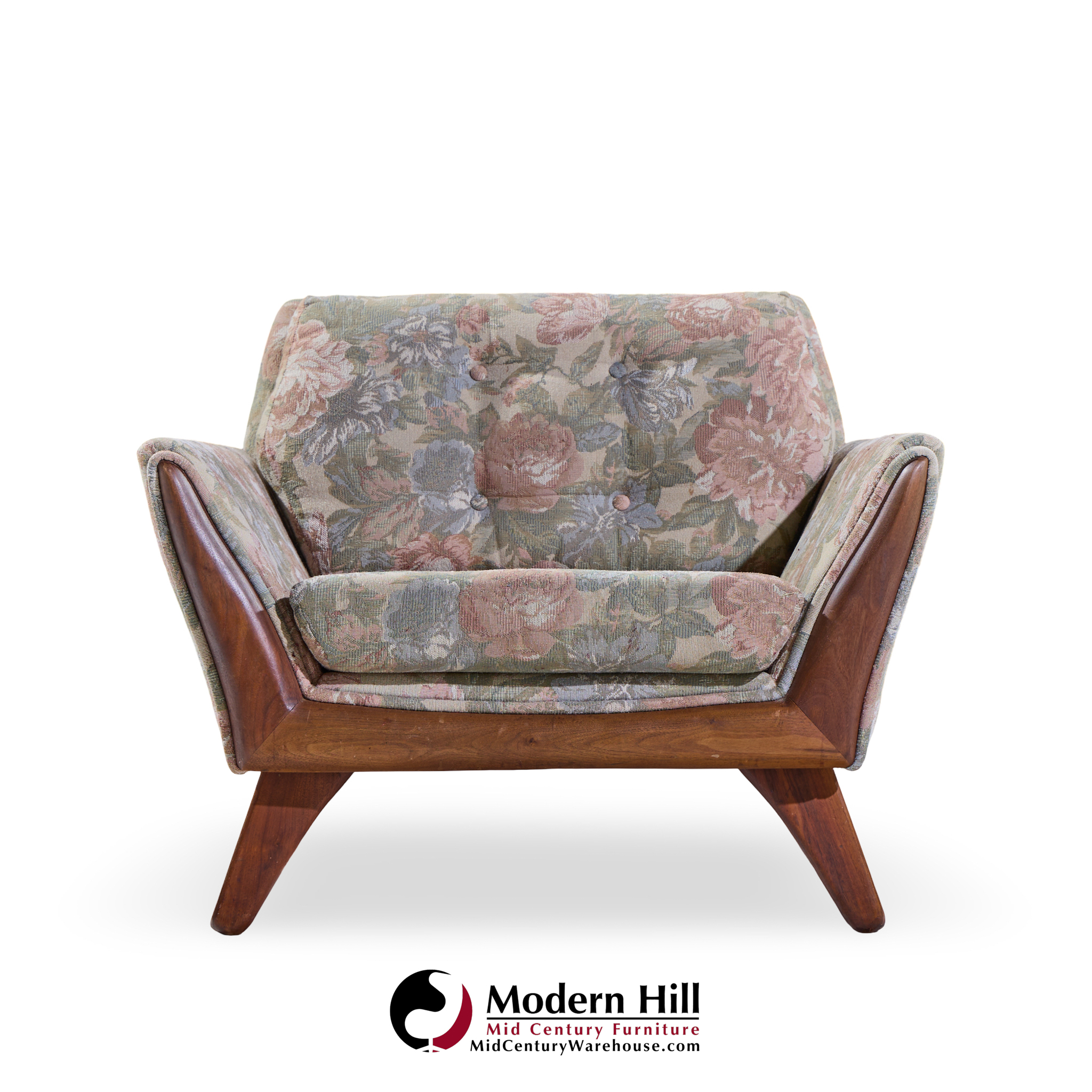 Adrian Pearsall for Craft Associates Mid Century Walnut Lounge Chair