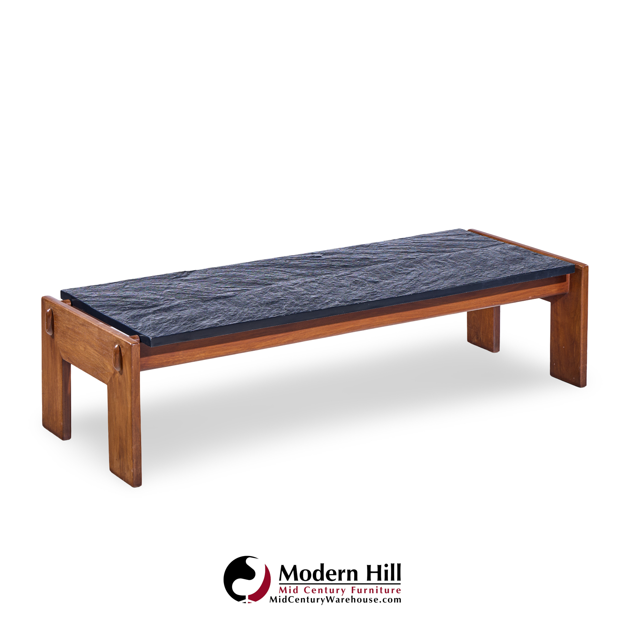Adrian Pearsall for Craft Associates Mid Century Walnut and Slate Top Coffee Table