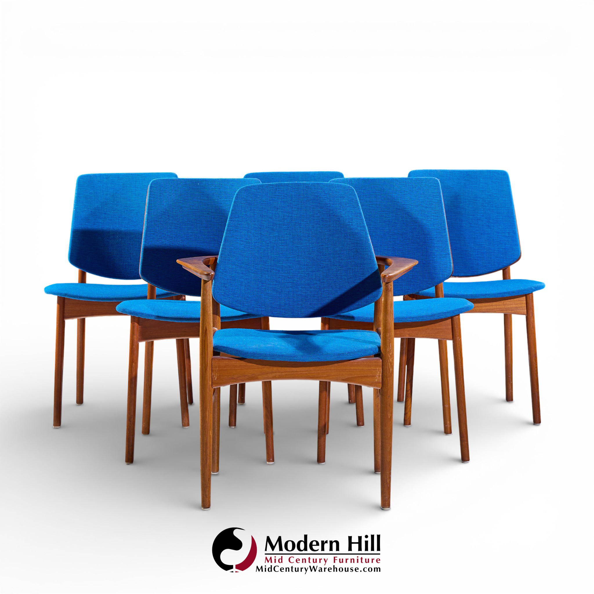 Arne Vodder for Bovirke Mid Century Danish Teak Dining Chairs - Set of 6