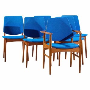 arne vodder for bovirke mid century danish teak dining chairs - set of 6