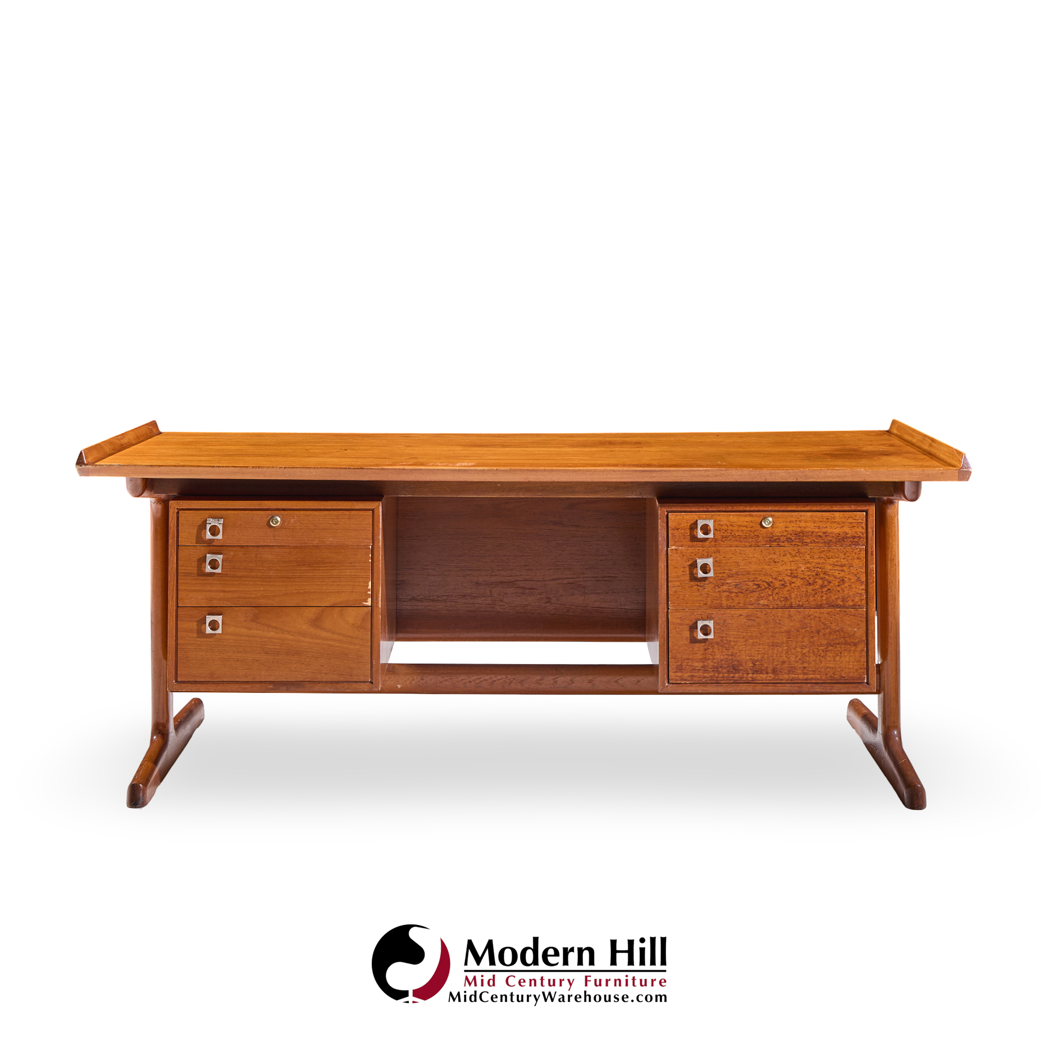 Arne Vodder for Hp Hansen Mid Century Danish Teak Executive Desk