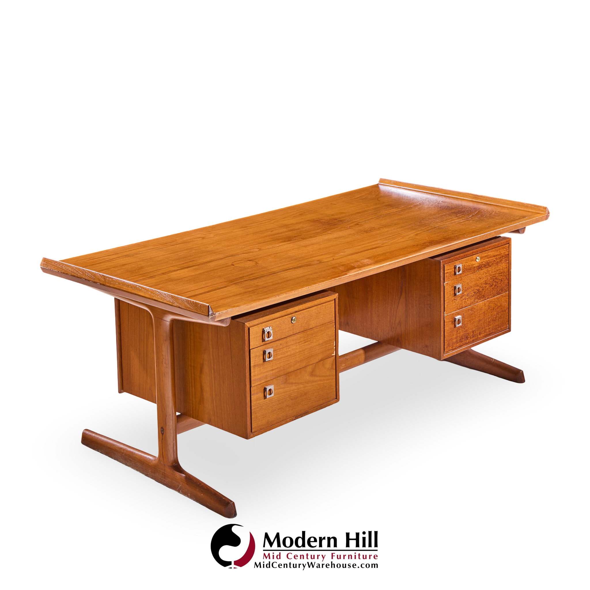 Arne Vodder for Hp Hansen Mid Century Danish Teak Executive Desk