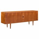 Arne Vodder for Sibast Model 37 Mid Century Danish Teak Tambour Door Sideboard Credenza | Mid Century Modern Furniture - Mid Century Furniture Chicago Arne Vodder for Sibast Model 37 Mid Century Danish Teak Tambour Door Sideboard Credenza