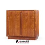 Bernhard Pedersen Mid Century Danish Teak Tambour Armoire Dresser