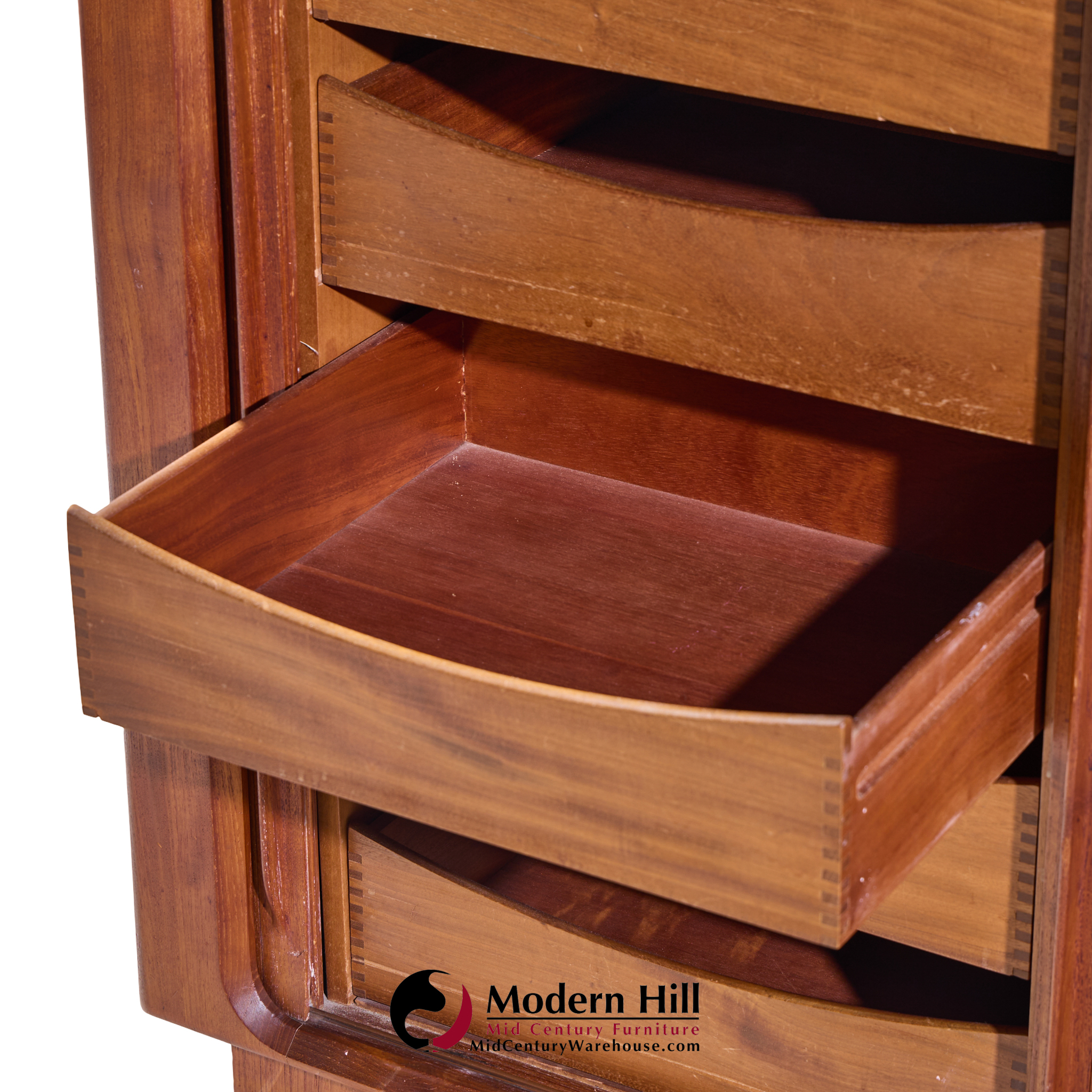 Bernhard Pedersen Mid Century Danish Teak Tambour Armoire Dresser