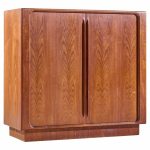 Bernhard Pedersen Mid Century Danish Teak Tambour Armoire Dresser