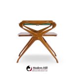 Cesare Lacca Style Mid Century Italian Walnut and Brass Side Tables - Pair