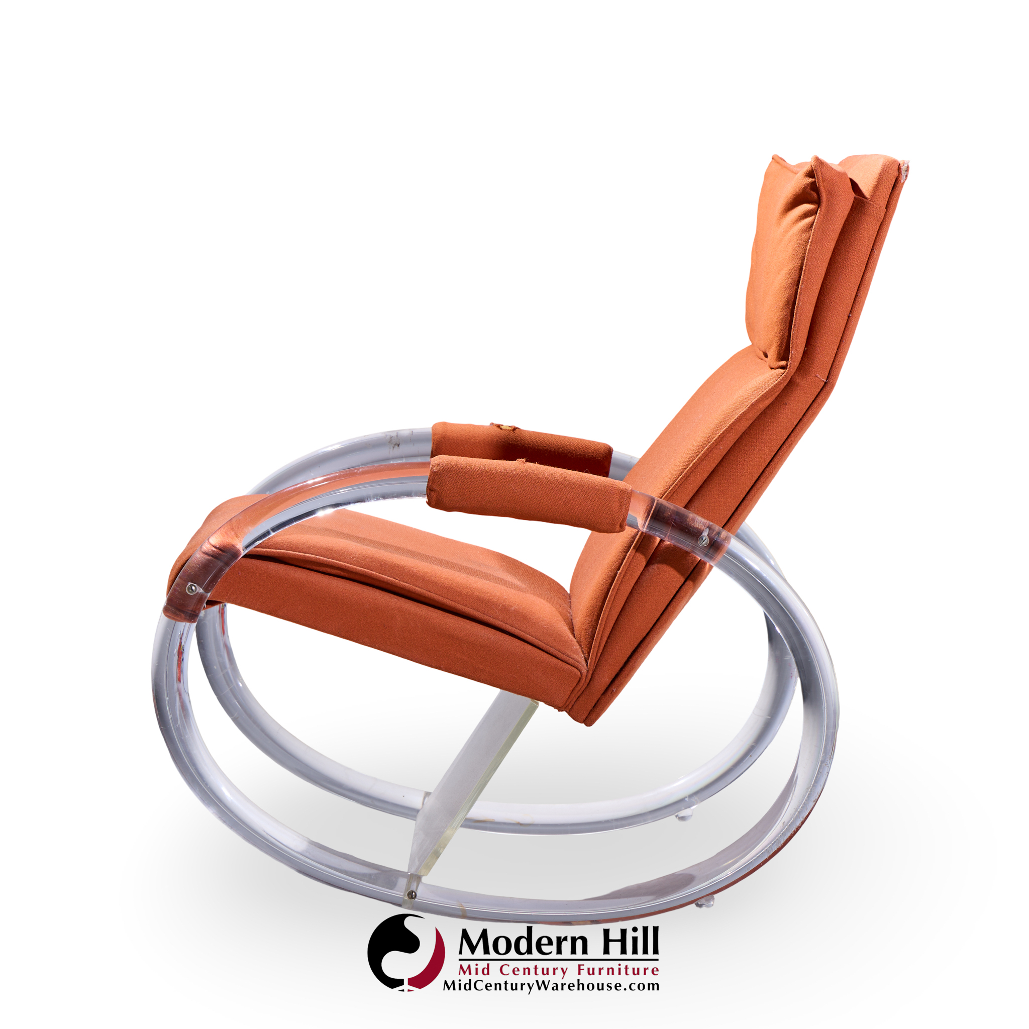 Charles Hollis Jones Mid Century Lucite Rocking Chair