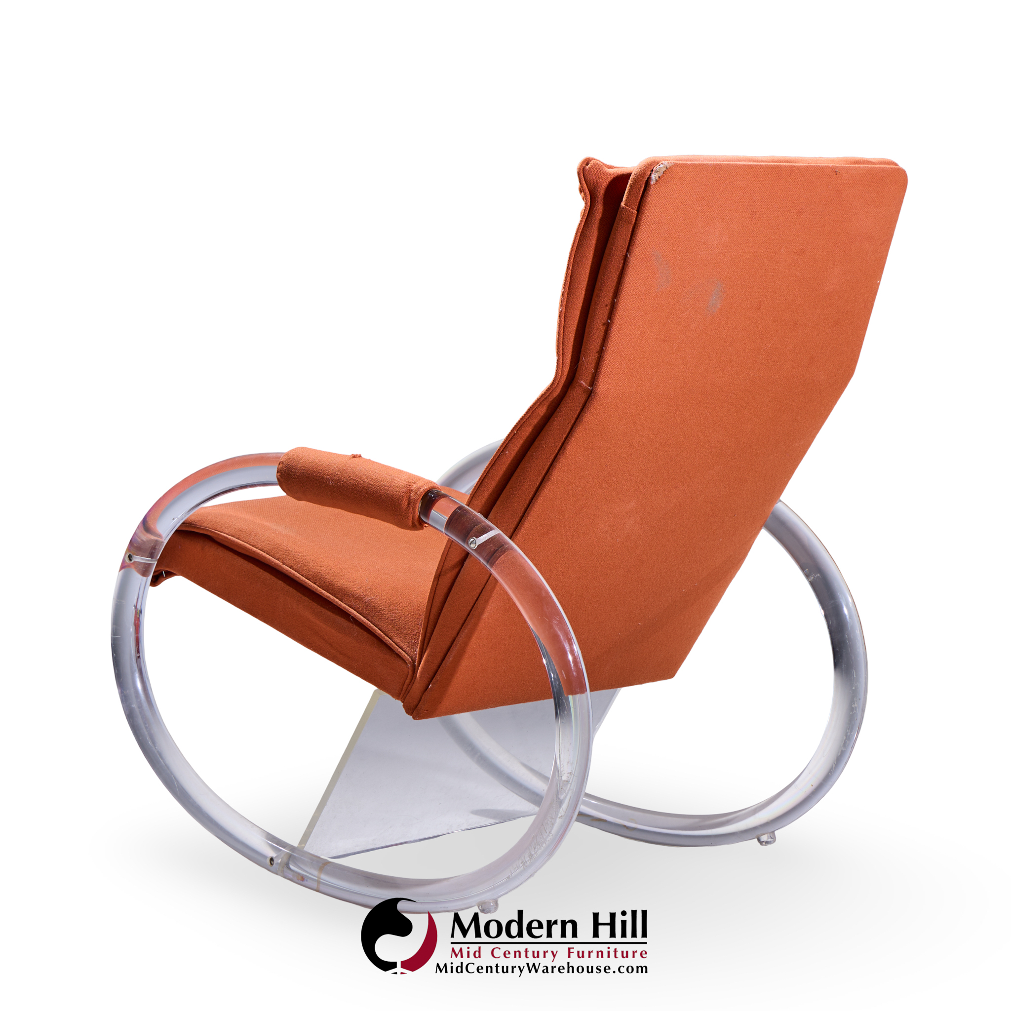 Charles Hollis Jones Mid Century Lucite Rocking Chair