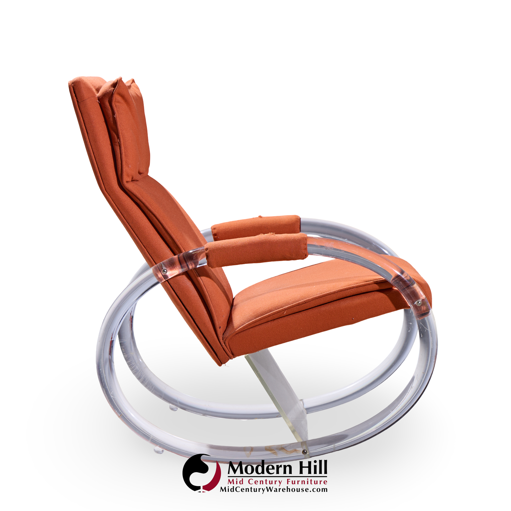 Charles Hollis Jones Mid Century Lucite Rocking Chair