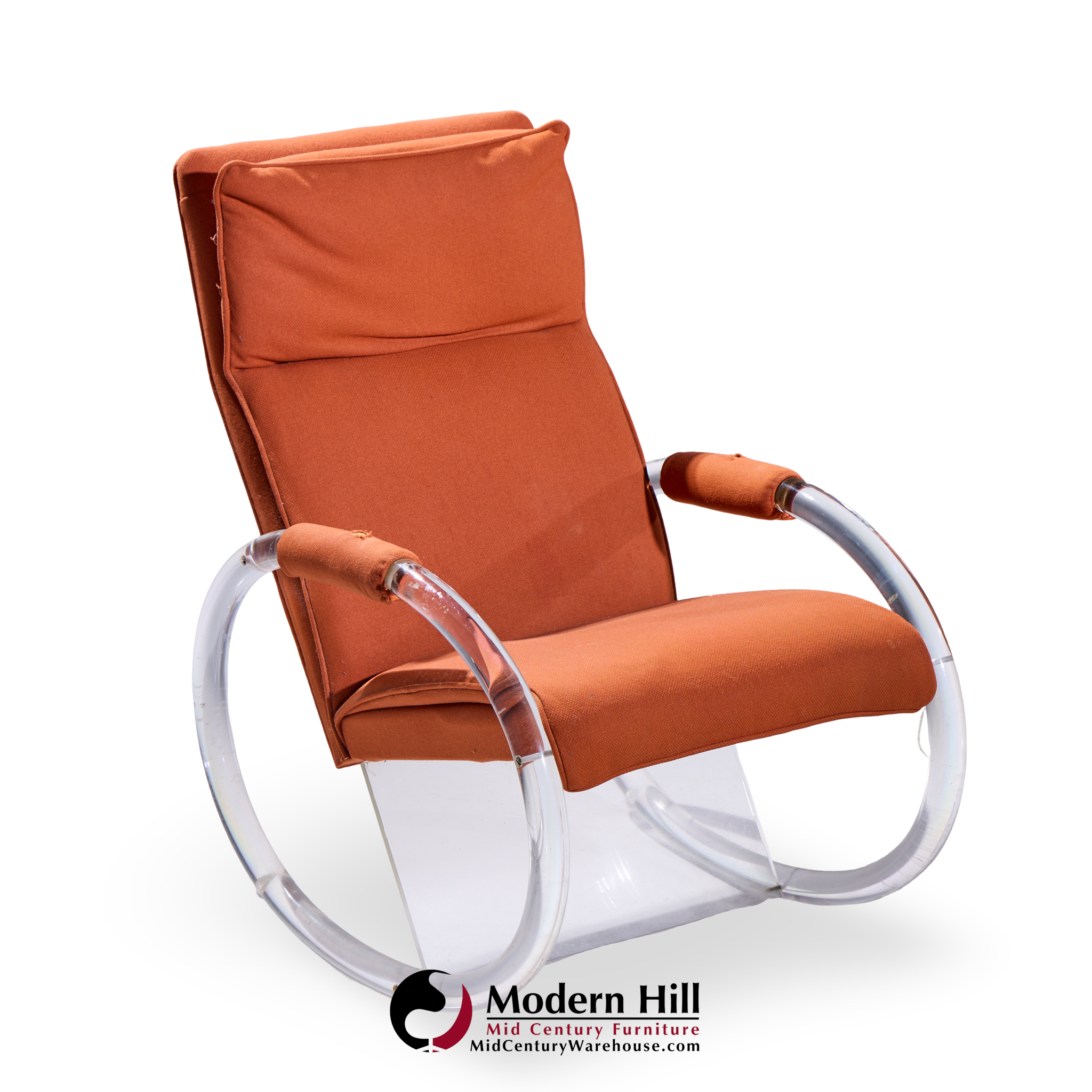 Charles Hollis Jones Mid Century Lucite Rocking Chair