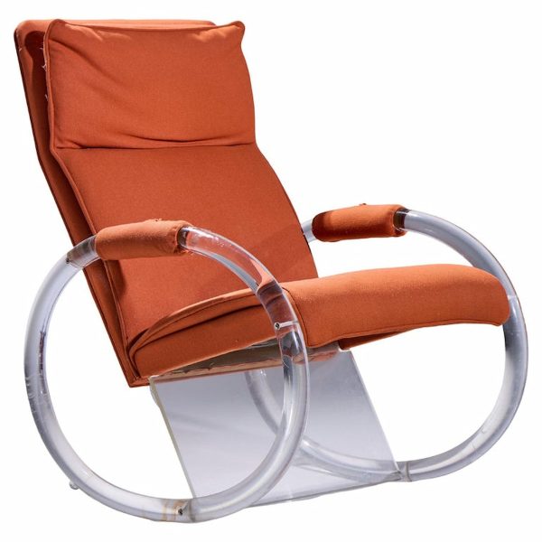 Charles Hollis Jones Mid Century Lucite Rocking Chair
