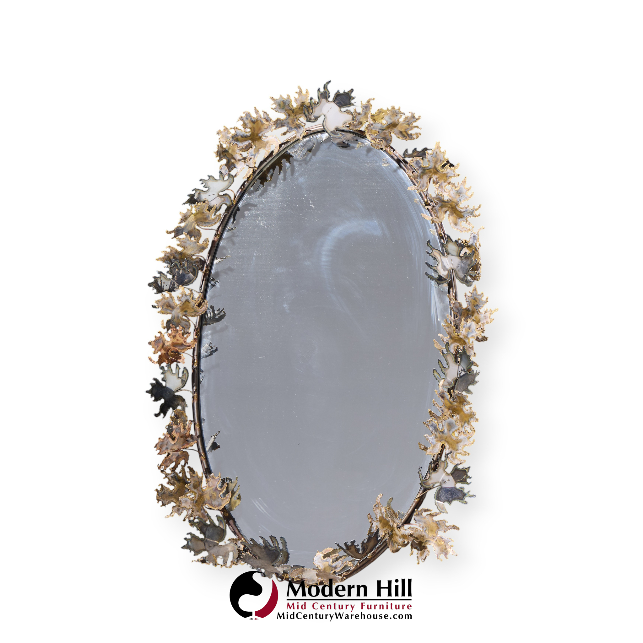 Curtis Jere Brutalist Mid Century Leaf Mirror