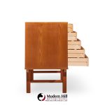 Dux Mid Century Danish Teak Petite Sliding Door Credenza