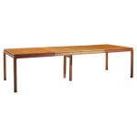 Edward Wormley for Dunbar Mid Century Bleached Mahogany Expanding Dining Table with 2 Leaves