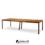 Edward Wormley for Dunbar Mid Century Bleached Mahogany Expanding Dining Table with 2 Leaves