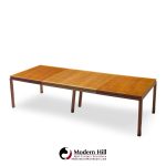 Edward Wormley for Dunbar Mid Century Bleached Mahogany Expanding Dining Table with 2 Leaves