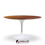 Eero Saarinen for Knoll 54 Inch Walnut Tulip Dining Table