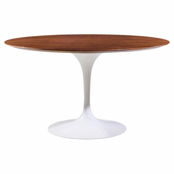 Eero Saarinen for Knoll Mid Century 54 Inch Walnut Tulip Dining Table