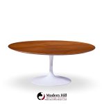 Eero Saarinen for Knoll Mid Century Tulip Walnut Coffee Table