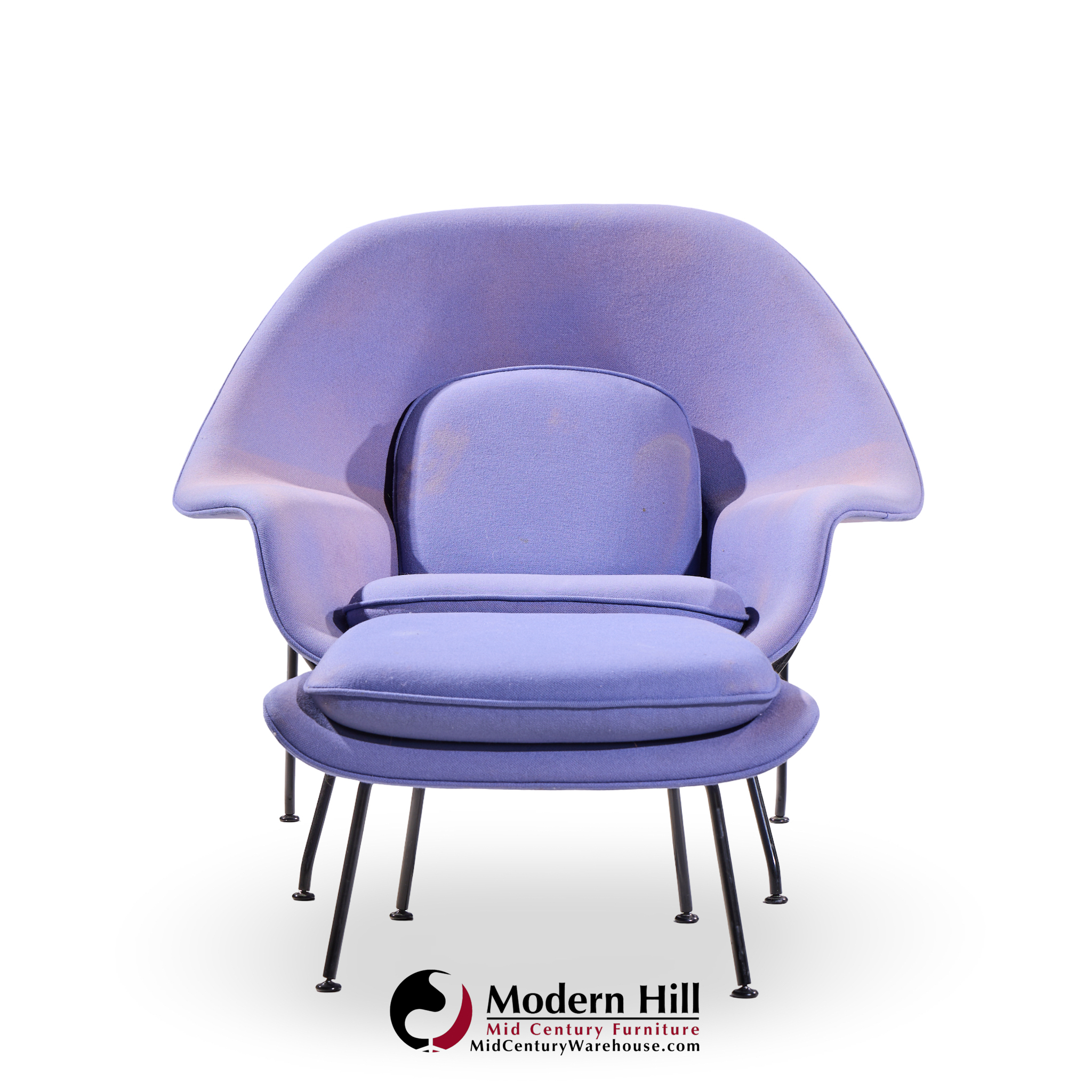 Eero Saarinen for Knoll Mid Century Womb Chair with Ottoman