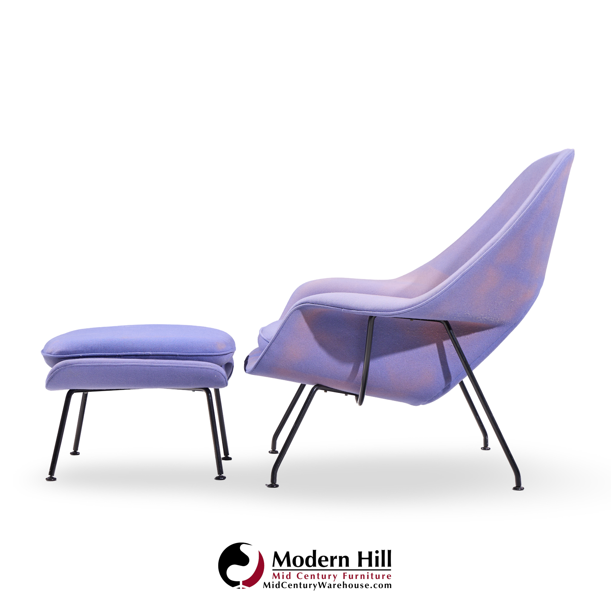 Eero Saarinen for Knoll Mid Century Womb Chair with Ottoman