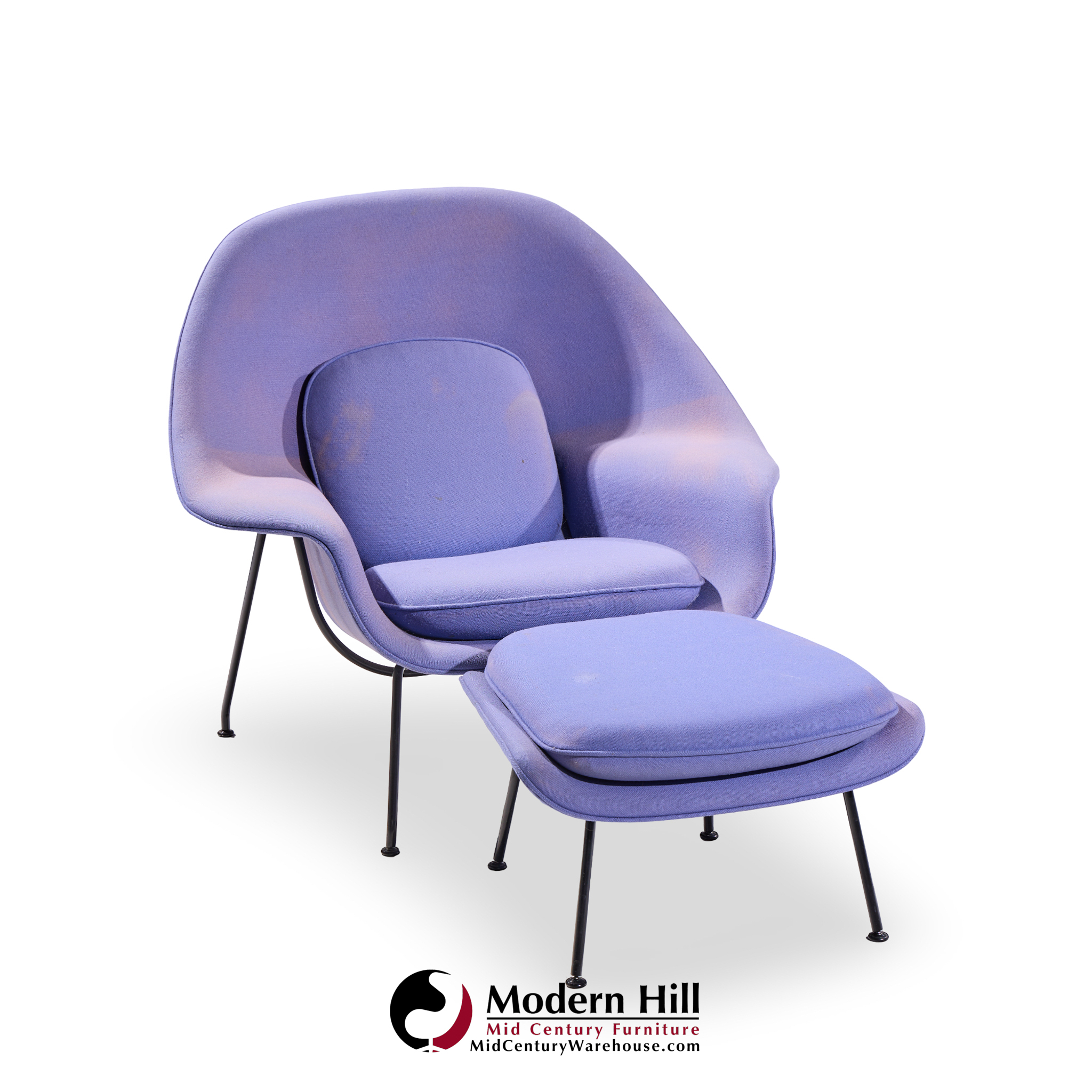 Eero Saarinen for Knoll Mid Century Womb Chair with Ottoman