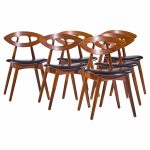 Ejvind A. Johansson for Ivan Gern Møbelfabrik Model 84 Mid Century Danish Teak Eye Dining Chairs - Set of 6