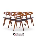 Ejvind A. Johansson for Ivan Gern Møbelfabrik Model 84 Mid Century Danish Teak Eye Dining Chairs - Set of 6