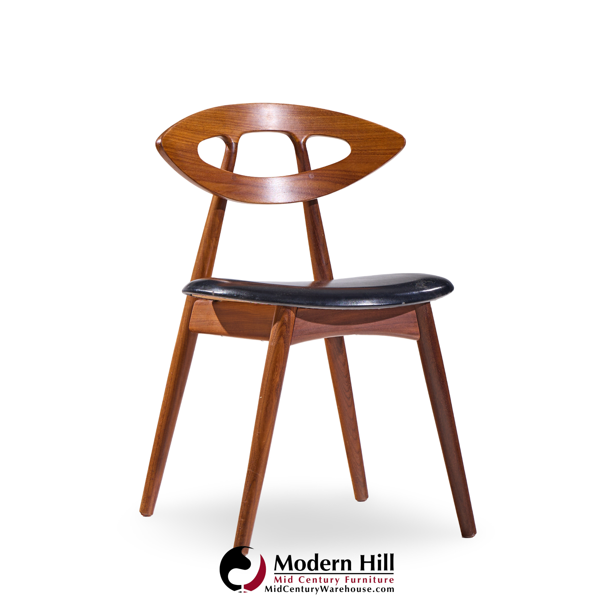 Ejvind A. Johansson for Ivan Gern Møbelfabrik Model 84 Mid Century Danish Teak Eye Dining Chairs - Set of 6