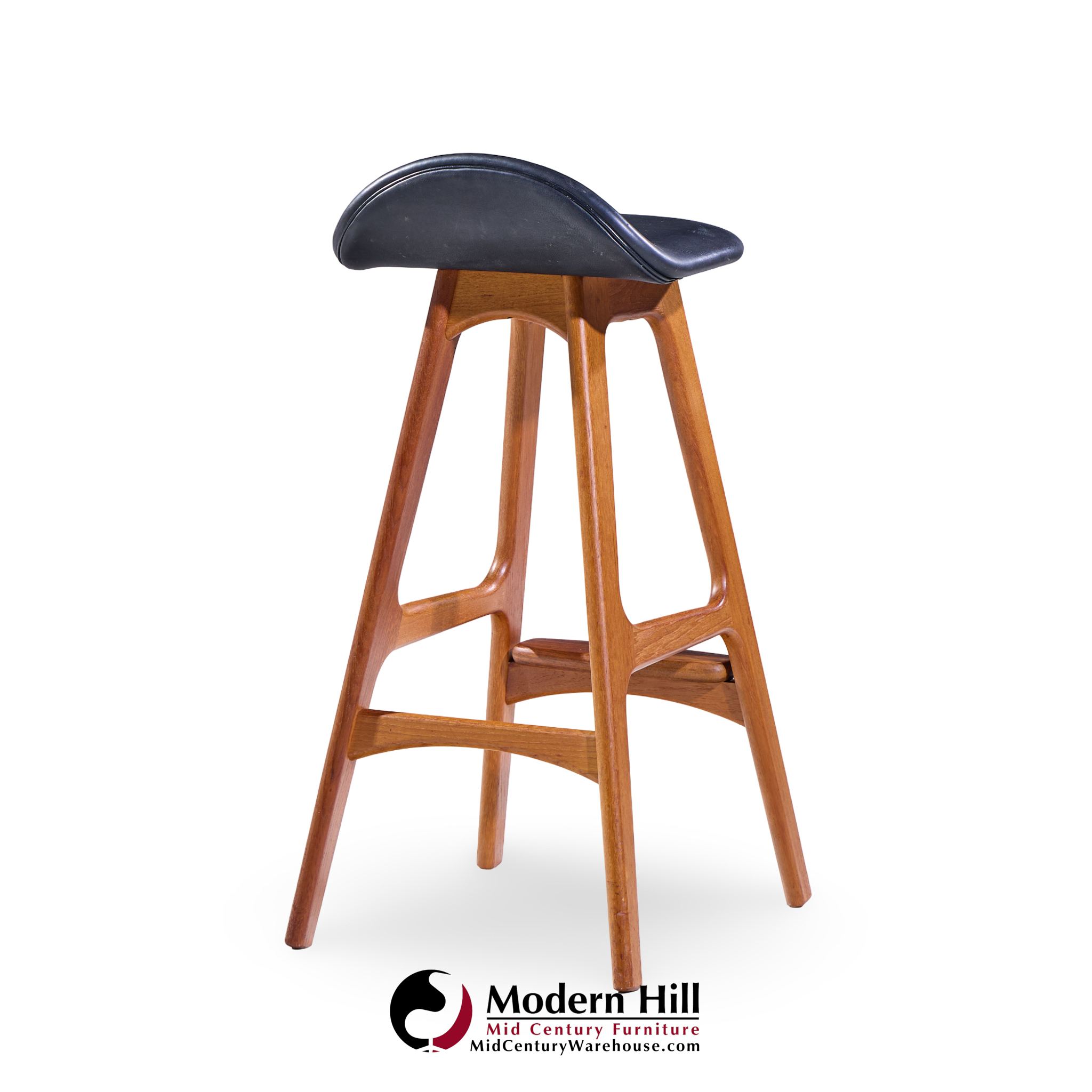 Erik Buch Mid Century Danish Teak Bar Stools - Pair