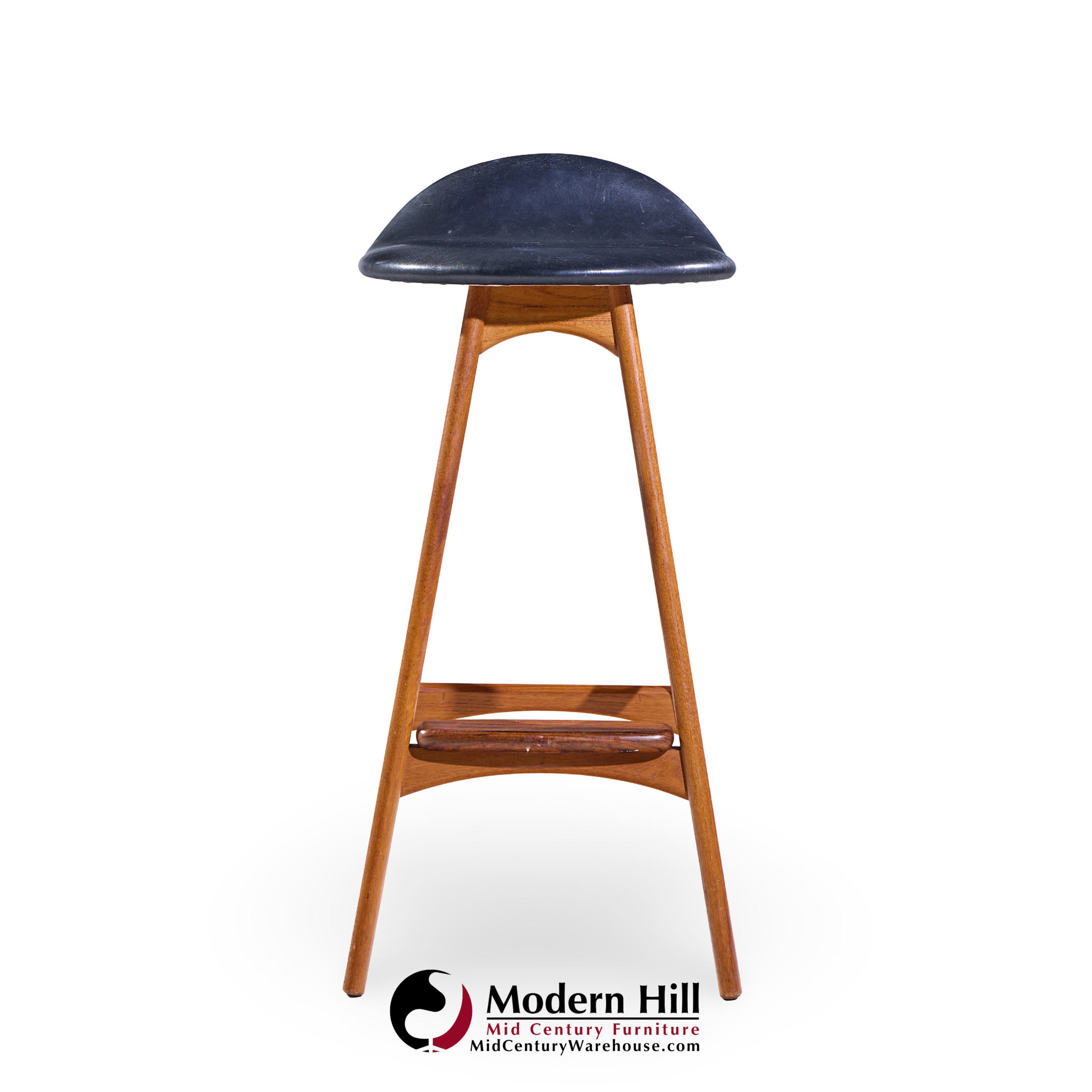 Erik Buch Mid Century Danish Teak Bar Stools - Pair