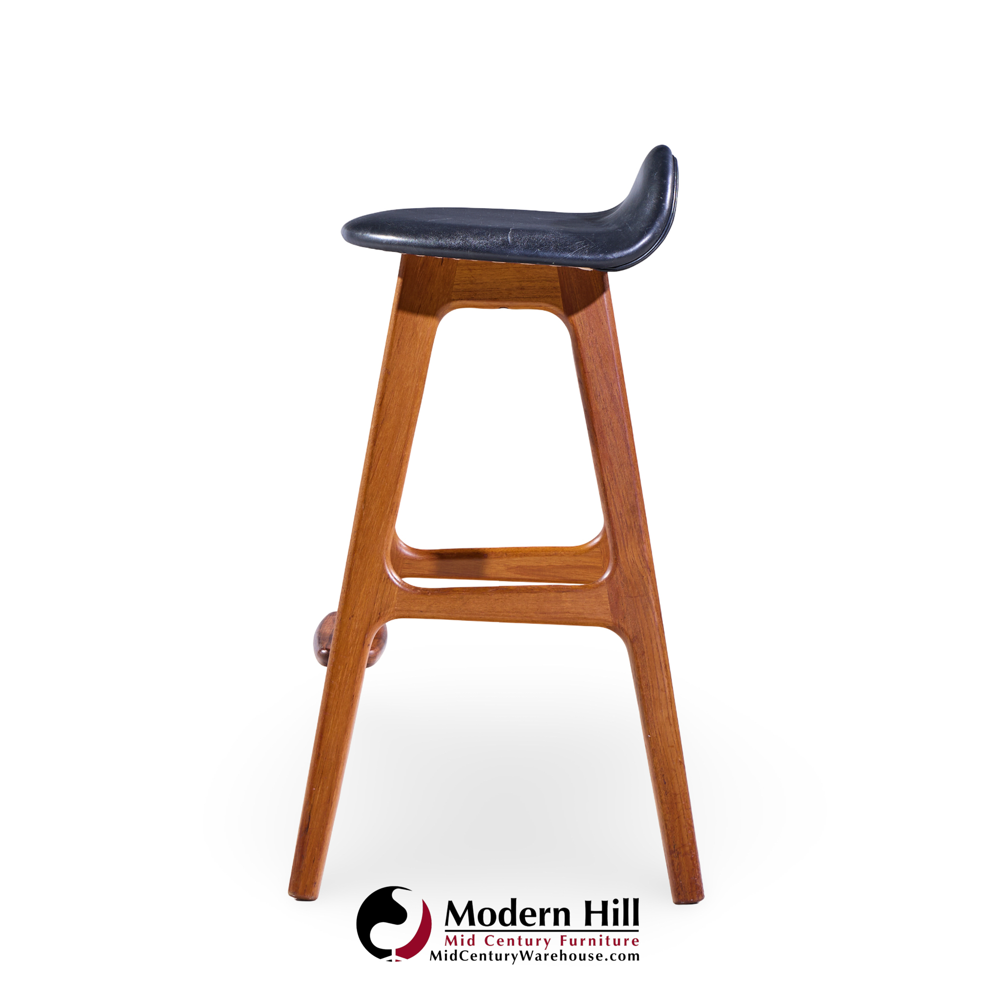 Erik Buch Mid Century Danish Teak Bar Stools - Pair