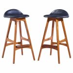 Erik Buch Mid Century Danish Teak Bar Stools - Pair