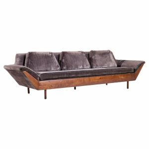 Flexsteel Mid Century Walnut Thunderbird Sofa