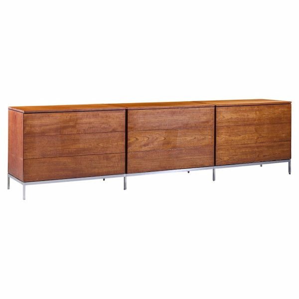Florence Knoll Mid Century Teak Triple Dresser