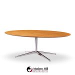 Florence Knoll Mid Century Walnut and Chrome Dining Table
