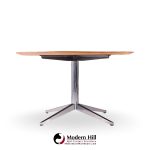Florence Knoll Mid Century Walnut and Chrome Dining Table