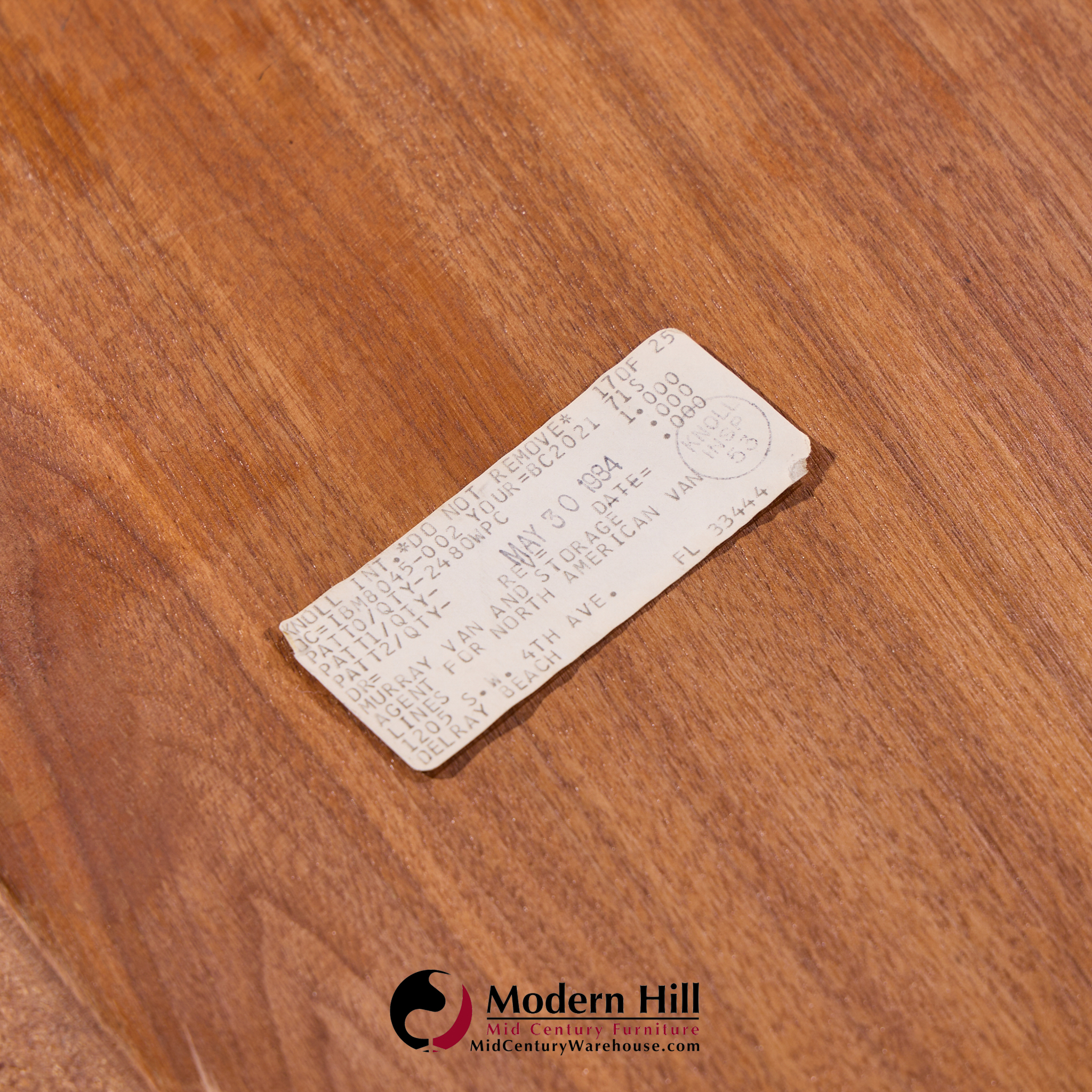 Florence Knoll Mid Century Walnut and Chrome Dining Table