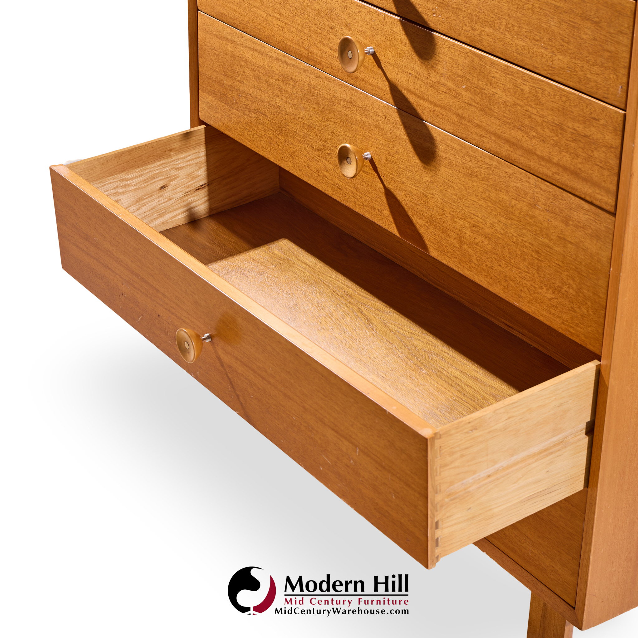 George Nelson for Herman Miller Mid Century Walnut Highboy Dresser with Cupcake Pulls