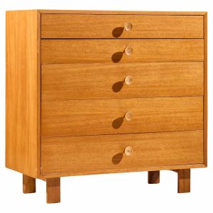 George Nelson for Herman Miller Mid Century Walnut Highboy Dresser with Cupcake Pulls