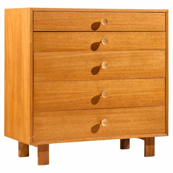 George Nelson for Herman Miller Mid Century Walnut Highboy Dresser with Cupcake Pulls