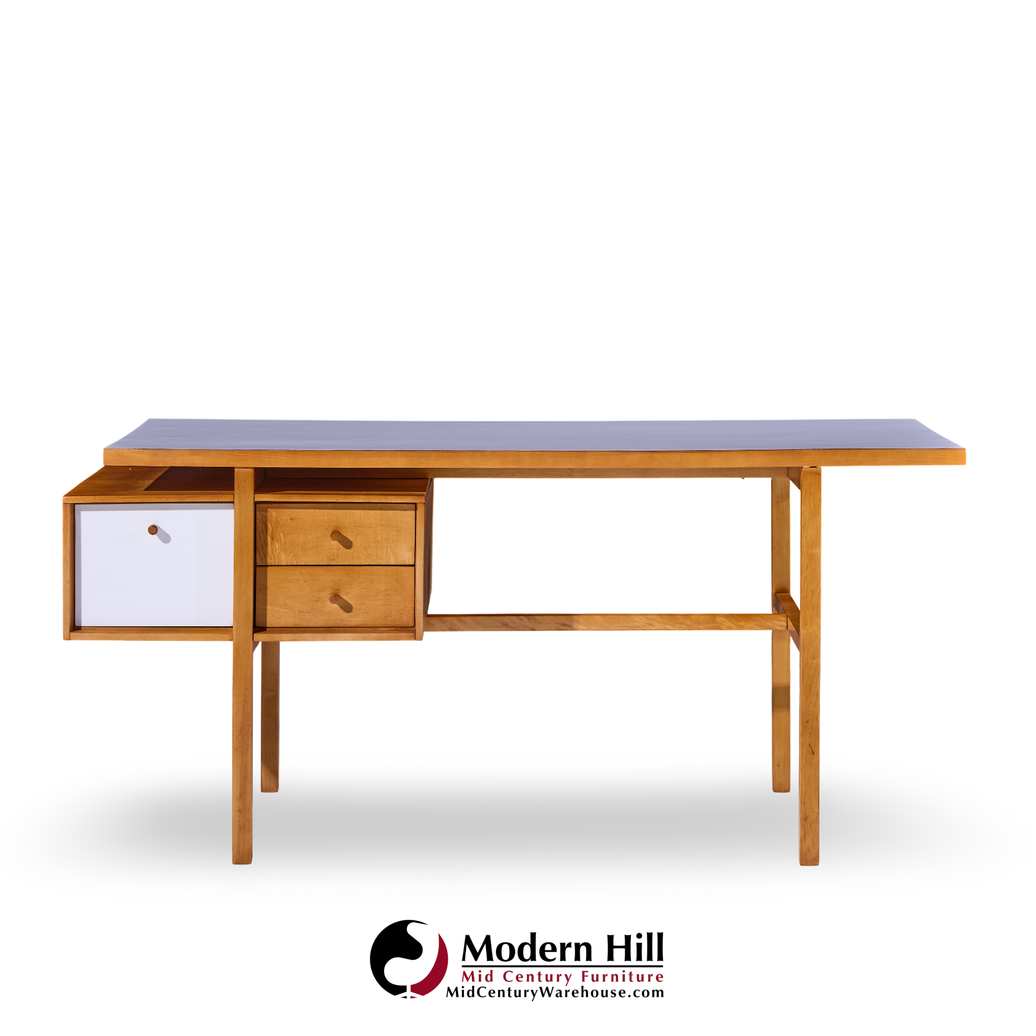 Glenn of California Mid Century Walnut and White Formica Desk