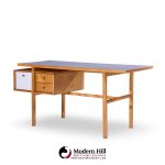Glenn of California Mid Century Walnut and White Formica Desk