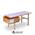 Glenn of California Mid Century Walnut and White Formica Desk