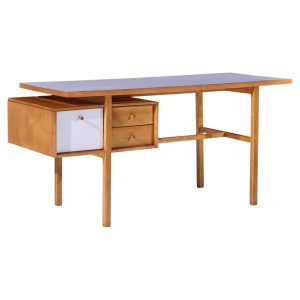 Glenn of California Mid Century Walnut and White Formica Desk
