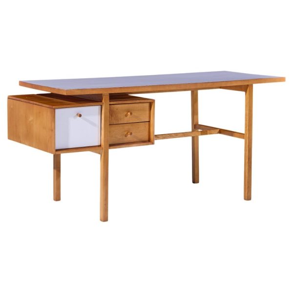 Glenn of California Mid Century Walnut and White Formica Desk