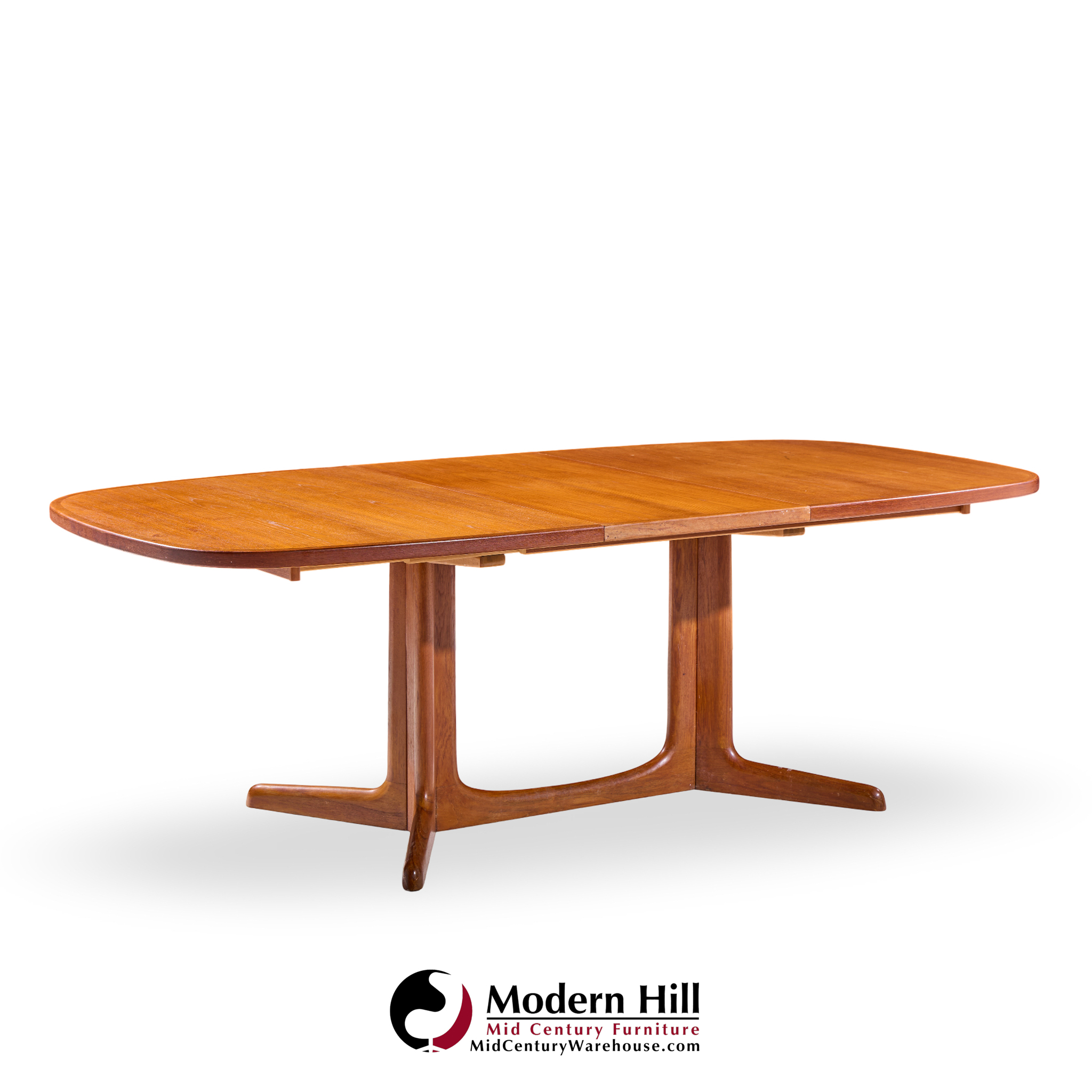 Gudme Møbelfabrik Mid Century Danish Teak Expanding Dining Table with 2 Leaves