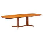 Gudme Møbelfabrik Mid Century Danish Teak Expanding Dining Table with 2 Leaves