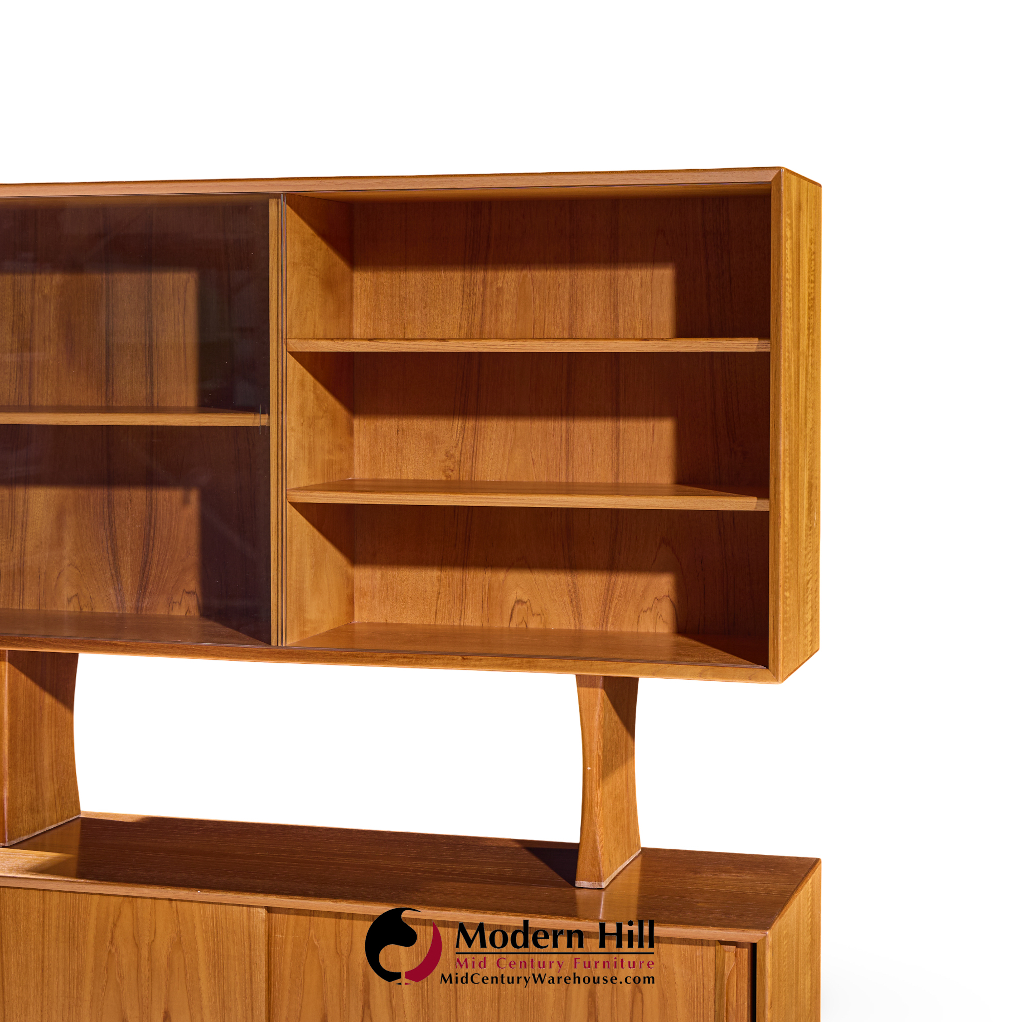 Hp Hansen Style Mid Century Danish Teak Credenza and Hutch